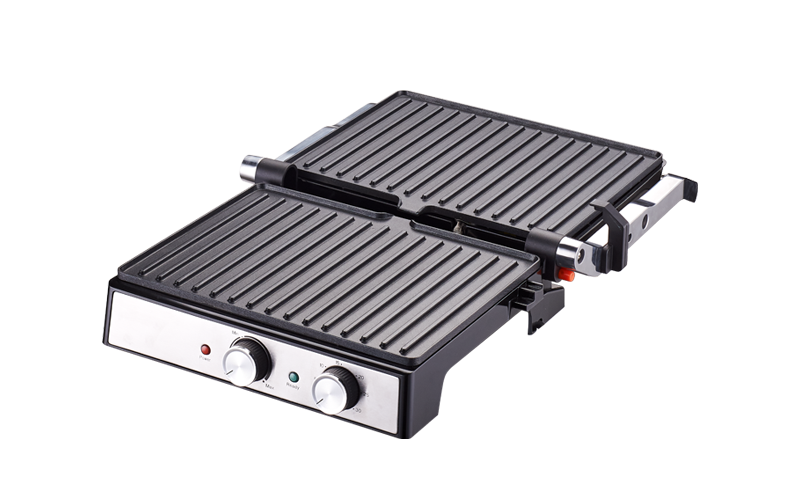 tabletop electric grill with removable plates adjustable temperature control knob gr-193