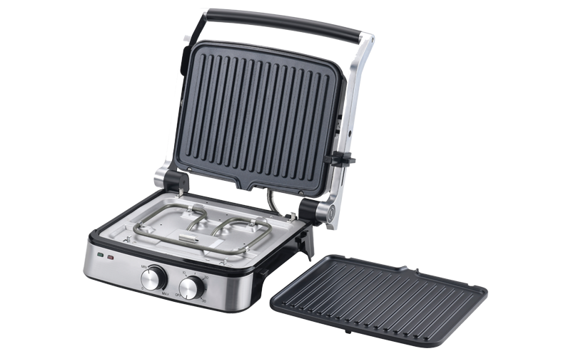 electric table top grill with removable plates adjustable temperature control knob gr-197