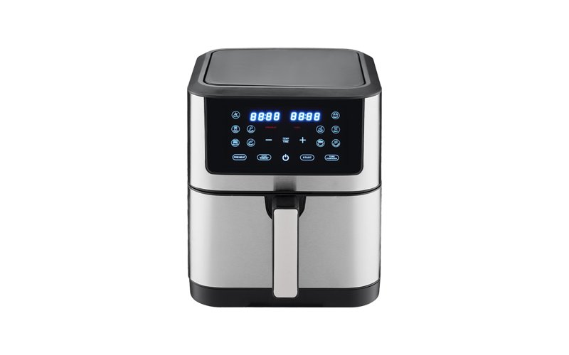 XL air fryer with digital display Front surface with stainless steel decoration