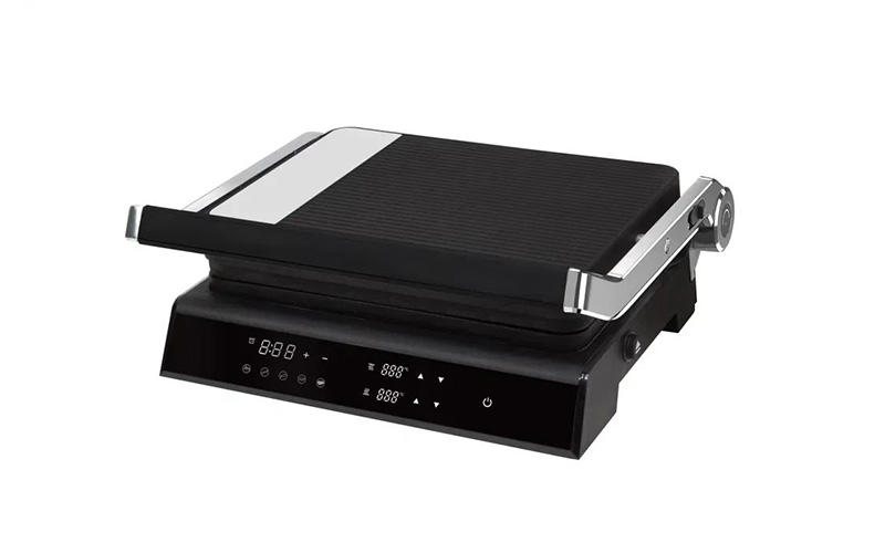 Sleek Voice-Activated Indoor Grill with Digital Precision 180° opening GR-123