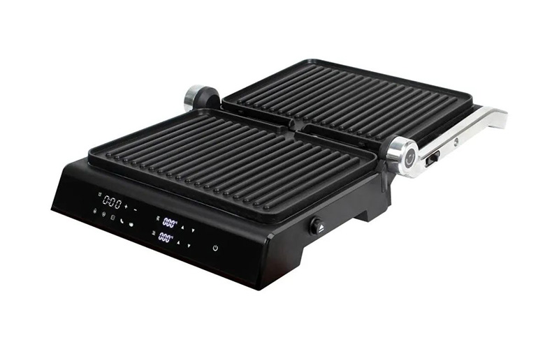 Sleek Voice-Activated Indoor Grill with Digital Precision 180° opening GR-123