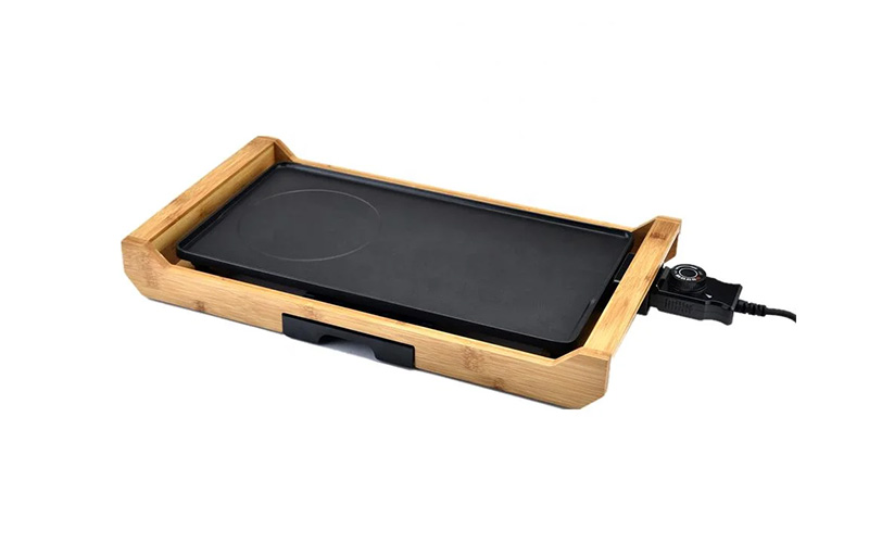 Yicheng Eco-Friendly Bamboo Tabletop Griddle with Die-Cast Plate