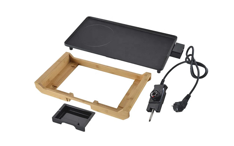 Yicheng Eco-Friendly Bamboo Tabletop Griddle with Die-Cast Plate