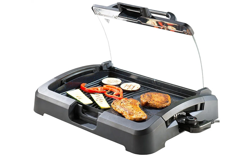 Yicheng Spacious Glass-Lid Smokeless BBQ Grill for Home Use