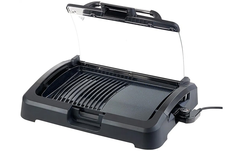 Yicheng Spacious Glass-Lid Smokeless BBQ Grill for Home Use