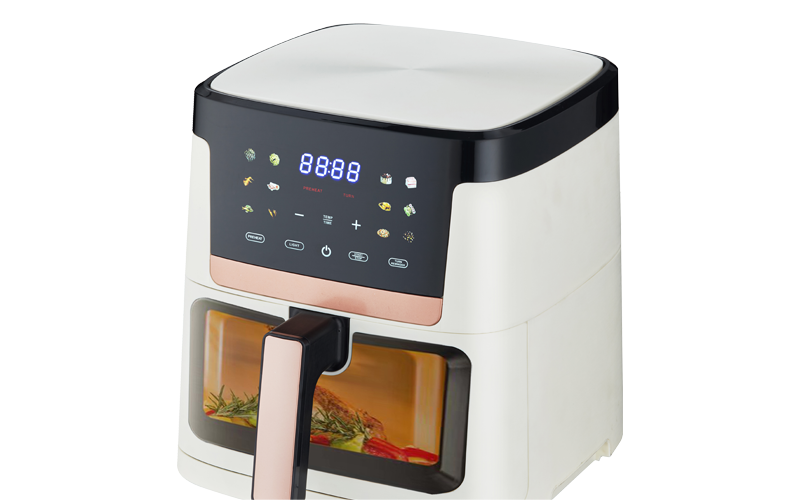 White digital air fryer with non-stick coating pot&pan Suitable size for home use