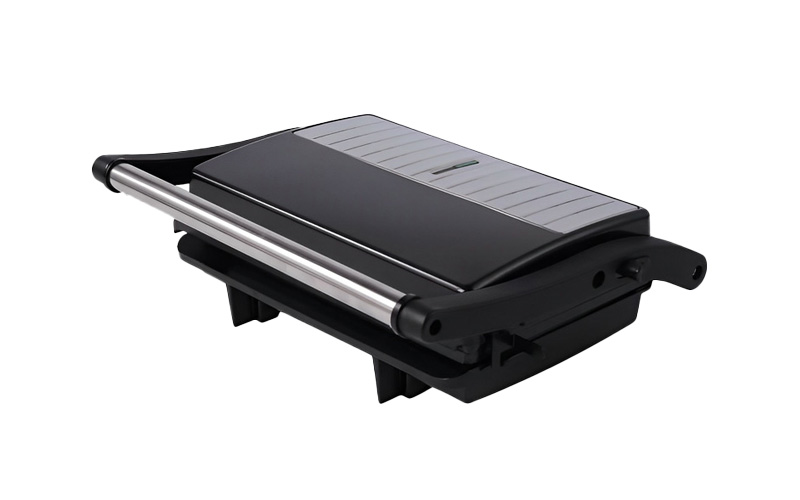 Compact 1000W Electric Contact Grill with Cool Touch Handle & Floating Hinge