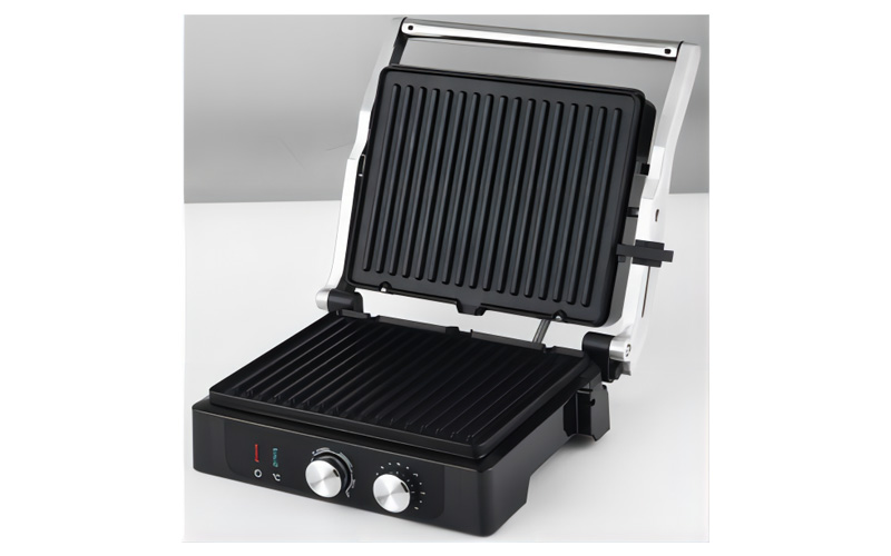 custom Stainless Steel Contact Grill with Detachable Plates and Timer GR-327 