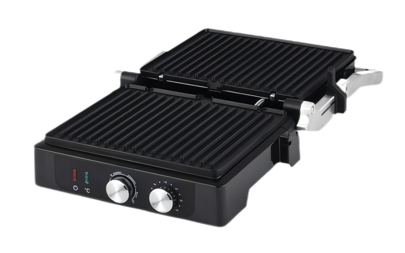 custom Stainless Steel Contact Grill with Detachable Plates and Timer GR-327 
