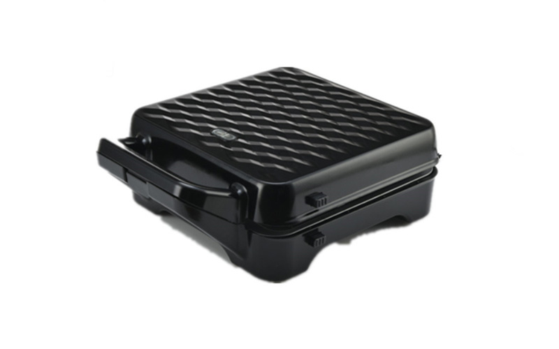 Factory Black Square Waffle Machine with 4 Slice Detachable Plates