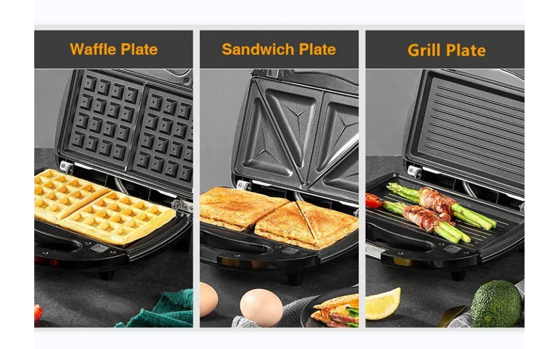 Wholesale Stainless Sandwich Press with Detachable Non-Stick Plates