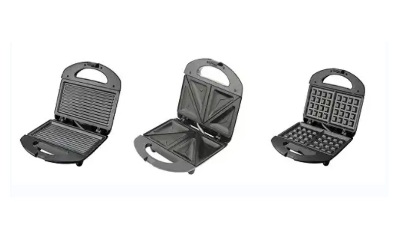 Customize Waffle Sandwich Maker with Thermostat Control and Non-Stick Plates