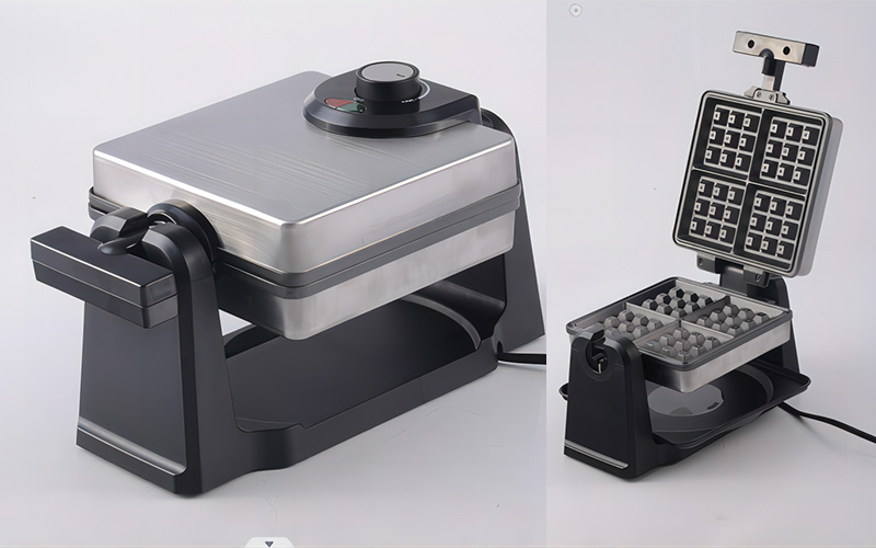 Customize Flip Over Rotating Belgian Waffle Maker with Non-Stick Plates