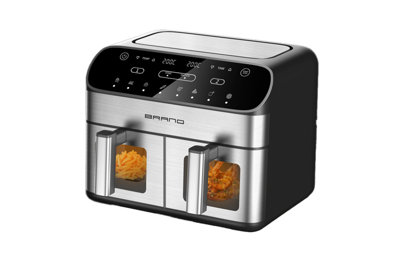 AF-8445 8L Dual Basket Smart Digital Stainless Steel Air Fryer | OEM