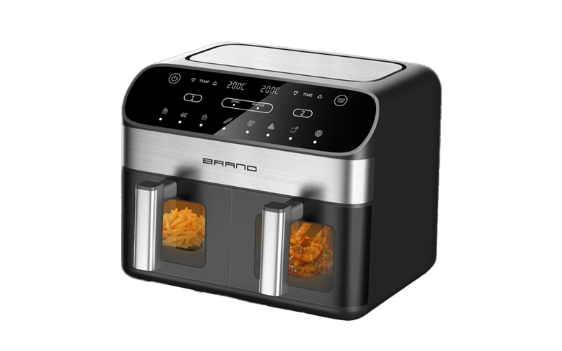 AF-8445 8L Dual Basket Smart Digital Stainless Steel Air Fryer | OEM